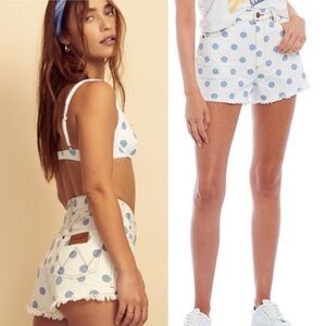 NWOT Billabong Wrangler Showdown - High
Waisted Raw Hem Denim Shorts Size 29